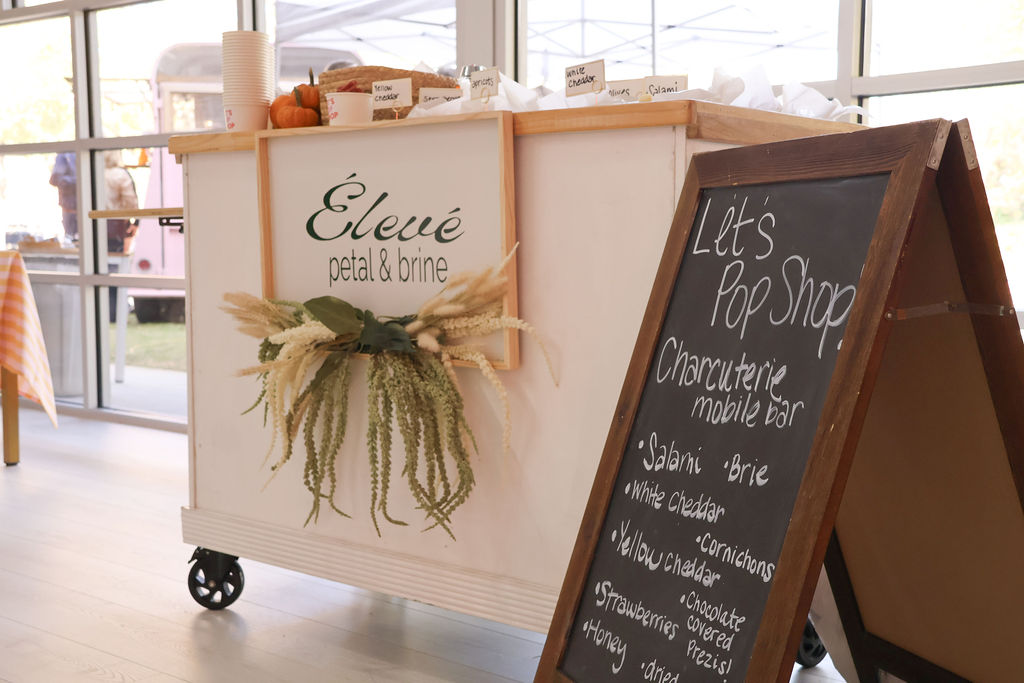 Vendor booth at a local market event