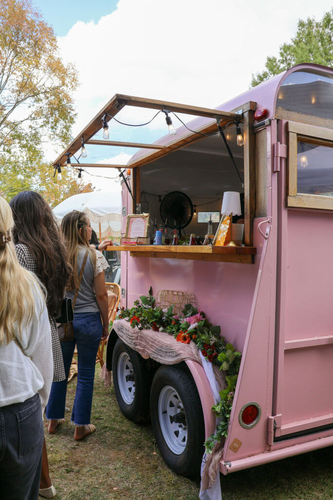 pink cocktail trailer vendor