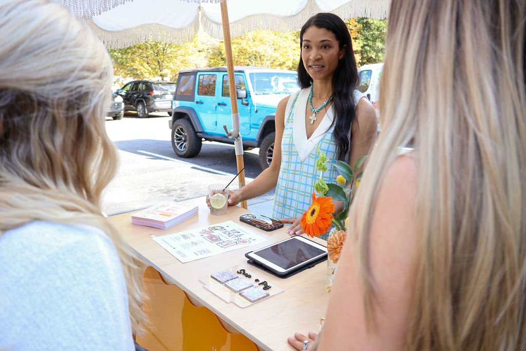 Market booth check in